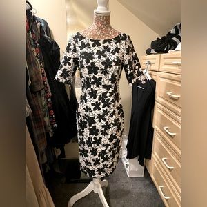 Black/white floral Calvin Klein dress